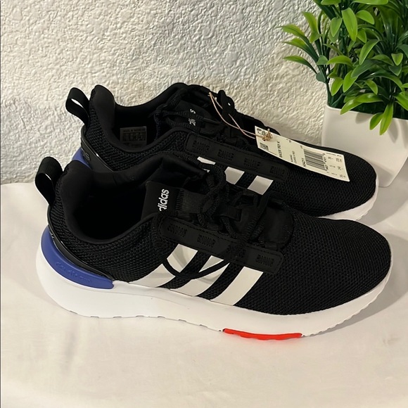 Adidas Black and White Shoes with Blue and Red Details - Picture 4 of 11